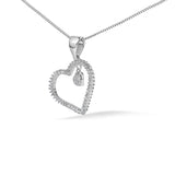 925 Sterling Silver 1/3ct TDW Diamond Heart Pendant Necklace-3 thumbnail 4