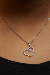 925 Sterling Silver 1/3ct TDW Diamond Heart Pendant Necklace-2 thumbnail 3