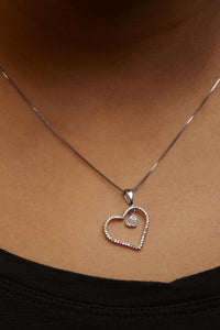 925 Sterling Silver 1/3ct TDW Diamond Heart Pendant Necklace