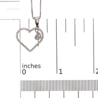 925 Sterling Silver 1/3ct TDW Diamond Heart Pendant Necklace