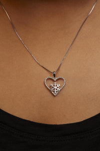 925 Sterling Silver 1/10ct TDW Diamond Heart Pendant Necklace 18