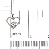 925 Sterling Silver 1/10ct TDW Diamond Heart Pendant Necklace 18