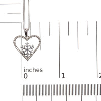 925 Sterling Silver 1/10ct TDW Diamond Heart Pendant Necklace 18