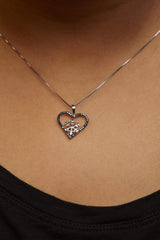 925 Sterling Silver 1/10ct TDW  Blue Treated  Diamond Heart Pendant Necklace-2 thumbnail 3