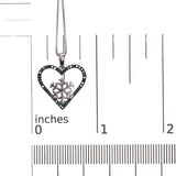 925 Sterling Silver 1/10ct TDW  Blue Treated  Diamond Heart Pendant Necklace-4 thumbnail 5