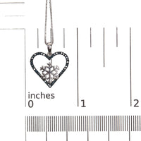 925 Sterling Silver 1/10ct TDW  Blue Treated  Diamond Heart Pendant Necklace