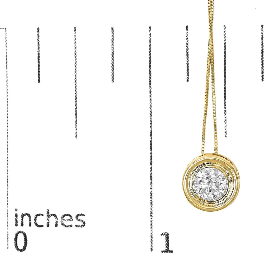 14K Yellow Gold 1 3/8 Cttw Bezel Set Round Champagne Diamond Solitaire 18