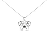 .925 Sterling Silver Diamond Accent Pug Dog Pendant Necklace (I-J Color, I2-I3 Clarity) - 18
