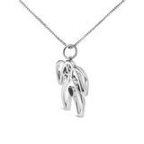 .925 Sterling Silver Diamond Accent Pug Dog Pendant Necklace (I-J Color, I2-I3 Clarity) - 18