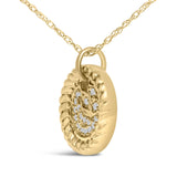 10K Yellow Gold Diamond Accent Crescent Moon Pendant Necklace-3 thumbnail 4