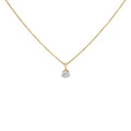 14K yellow gold necklace with 1 round diamond stone in martini setting