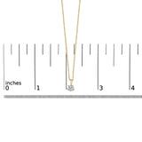 14K Yellow Gold 3/8 Cttw 3 Prong Martini Set Round Diamond Solitaire Pendant Necklace (G-H Color, SI2-I1 Clarity) - 18