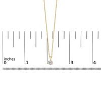 14K Yellow Gold 3/8 Cttw 3 Prong Martini Set Round Diamond Solitaire Pendant Necklace (G-H Color, SI2-I1 Clarity) - 18