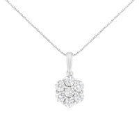 14K White Gold 2.00 Cttw Brilliant Round-Cut Diamond 7 Stone Flower Cluster 18