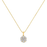 14K Yellow Gold 2.00 Cttw Brilliant Round-Cut Diamond 7 Stone Flower Cluster 18