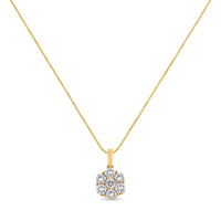 14K Yellow Gold 2.00 Cttw Brilliant Round-Cut Diamond 7 Stone Flower Cluster 18