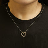 10K Yellow Gold Flashed .925 Sterling Silver 1/2 Cttw Champagne Diamond Miracle Plate Heart Pendant Necklace (K-L Color, I1-I2 Clarity) - 18