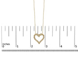10K Yellow Gold Flashed .925 Sterling Silver 1/2 Cttw Champagne Diamond Miracle Plate Heart Pendant Necklace (K-L Color, I1-I2 Clarity) - 18