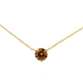 14K yellow gold necklace with 1 round yellow diamond stone