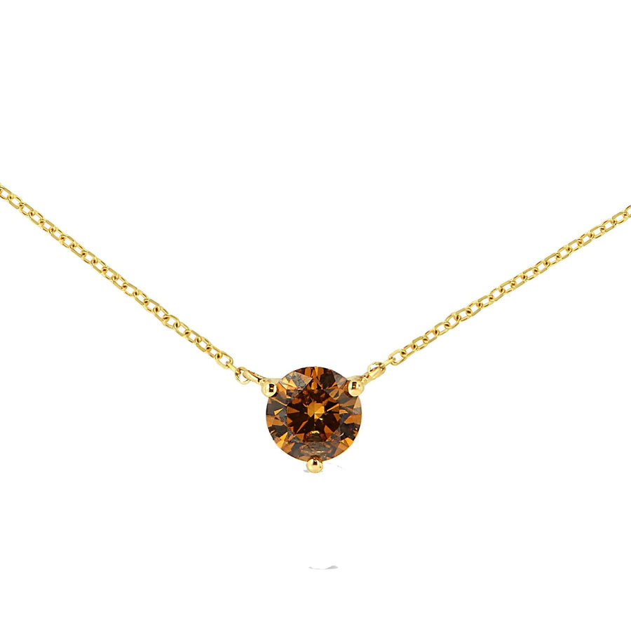 14K Yellow Gold 1/2 Cttw Martini Set Lab Grown Yellow Diamond Solitaire 18