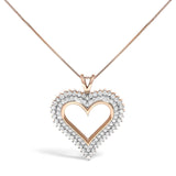 .925 Sterling Silver Diamond Heart 18