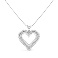 .925 Sterling Silver Diamond Heart 18