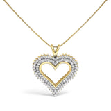 .925 Sterling Silver Diamond Heart 18