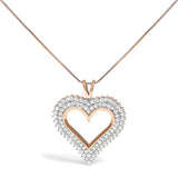 .925 Sterling Silver Diamond Heart 18