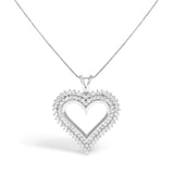 .925 Sterling Silver Diamond Heart 18