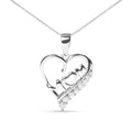 .925 Sterling Silver 1/4 Cttw Diamond  "Mom" and Open Heart 18" Pendant Necklace (I-J Color, I2-I3 Clarity)-0