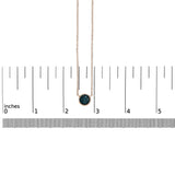 14K Rose Gold 2.0 Cttw Bezel Set Blue Diamond Solitaire Pendant Necklace  - 18