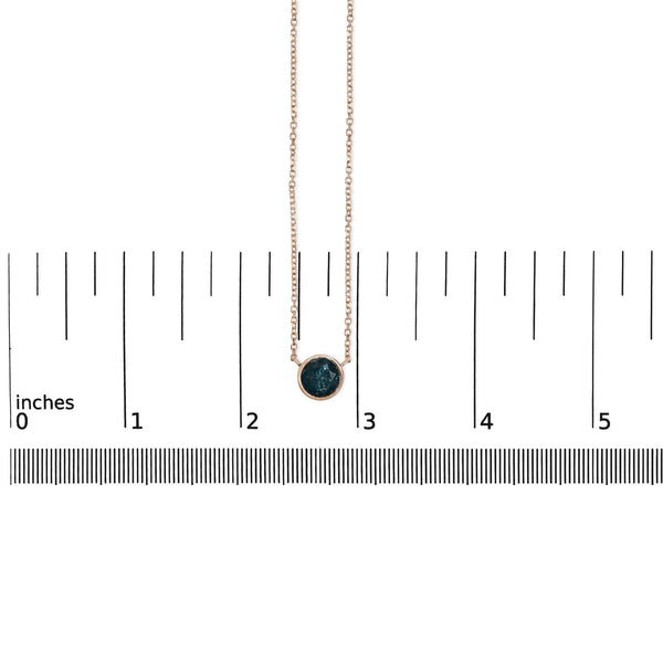 14K Rose Gold 2.0 Cttw Bezel Set Blue Diamond Solitaire Pendant Necklace  - 18