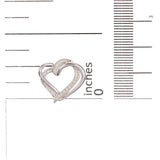925 Sterling Silver 1/10ct TDW Diamond Double Heart Pendant Necklace-4 thumbnail 5