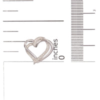 925 Sterling Silver 1/10ct TDW Diamond Double Heart Pendant Necklace
