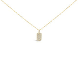 14K Yellow Gold 1/3 Cttw Diamond Dog Tag Pendant Necklaces 18