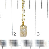 14K Yellow Gold 1/3 Cttw Diamond Dog Tag Pendant Necklaces 18