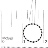.925 Sterling Silver 2.0 Cttw Alternating Black and White Diamond Open Hoop Circle Pendant Necklace (H-I Color, I2-I3 Clarity) - 18
