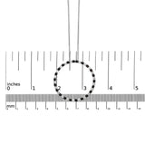 .925 Sterling Silver 3.0 Cttw Alternating Black and White Diamond Open Hoop Circle Pendant Necklace (H-I Color, I3 Clarity) - 18