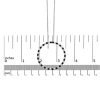 .925 Sterling Silver 3.0 Cttw Alternating Black and White Diamond Open Hoop Circle Pendant Necklace (H-I Color, I3 Clarity) - 18