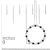 .925 Sterling Silver 1 3/4 Cttw Alternating Black and White Diamond Open Circle Hoop Pendant Necklace (H-I Color, I2-I3 Clarity) - 18
