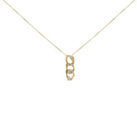 14K Yellow Gold Plated .925 Sterling Silver 1/6 Cttw Diamond Interlocking Triple Asymmetric Circle Hoop 18