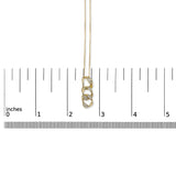 14K Yellow Gold Plated .925 Sterling Silver 1/6 Cttw Diamond Interlocking Triple Asymmetric Circle Hoop 18