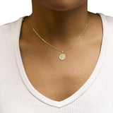 10K Yellow Gold 3 Leaf Clover 1/6 Cttw Diamond Pendant Necklace-2 thumbnail 3