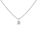 Sterling Silver 1/4 Cttw Princess Cut Diamond 4 Stone Pendant Necklace-0