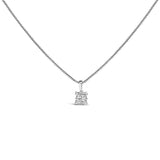 Sterling Silver 1/4 Cttw Princess Cut Diamond 4 Stone Pendant Necklace-0 thumbnail 1