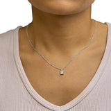 Sterling Silver 1/4 Cttw Princess Cut Diamond 4 Stone Pendant Necklace-2 thumbnail 3