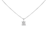 Sterling Silver 1/2 Cttw Princess-Cut Diamond 4 Stone Pendant Necklace-1 thumbnail 2