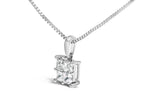 Sterling Silver 1/2 Cttw Princess-Cut Diamond 4 Stone Pendant Necklace-3 thumbnail 4