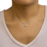 Sterling Silver 1/2 Cttw Princess-Cut Diamond 4 Stone Pendant Necklace-2 thumbnail 3