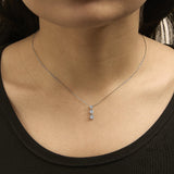 10K White Gold 1/2 Cttw Diamond 3 Stone Drop Pendant Necklace-2 thumbnail 3